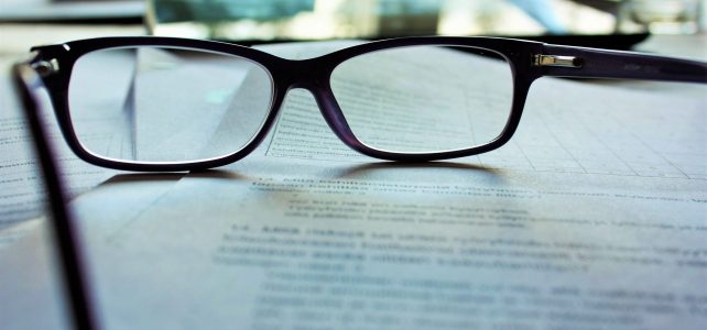 documents and glasses